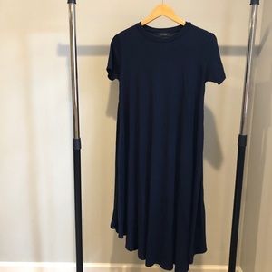 Roolee Navy Swing Dress- nursing friendly